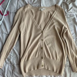 LOFT M tan cardigan